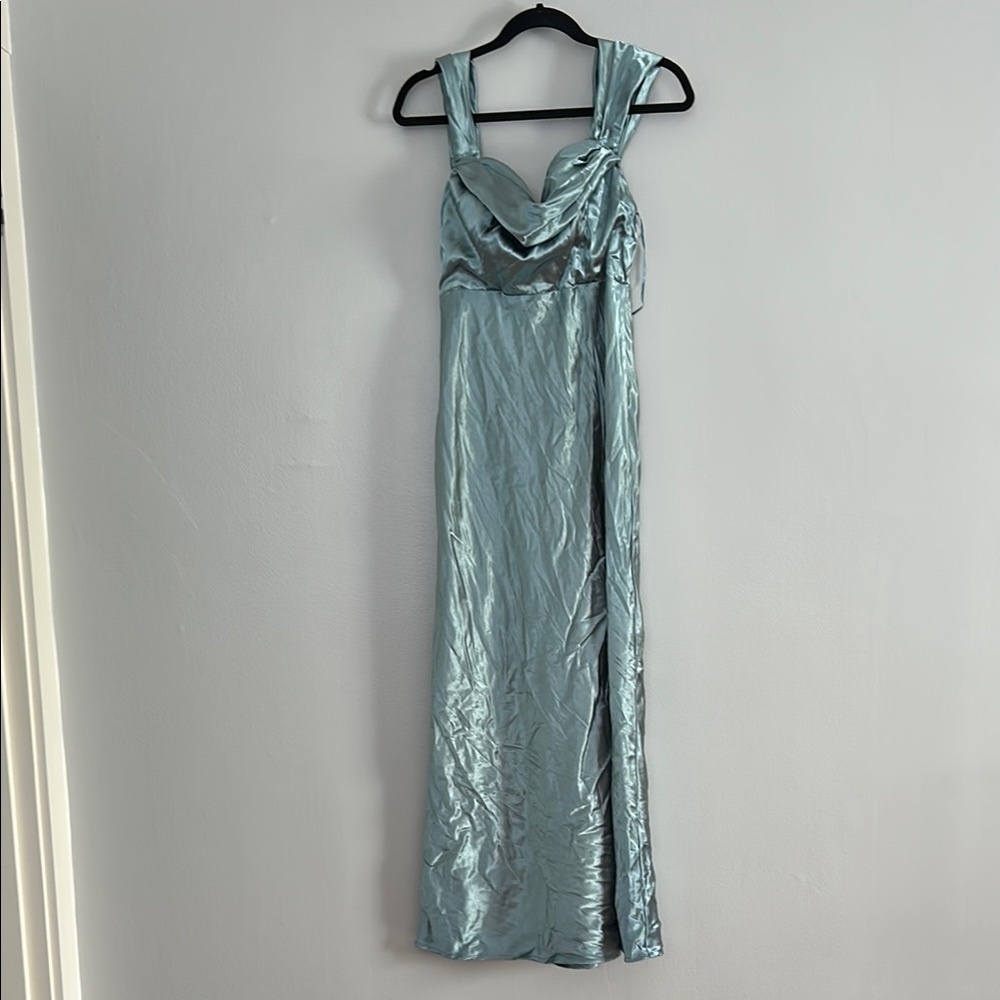 Birdy Grey Blue Maxi Gown Sweetheart Neckline